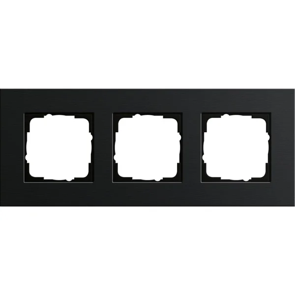 Gira Abdeckrahmen dreifach Aluminium eloxiert, Abdeckung (schwarz, Retail)