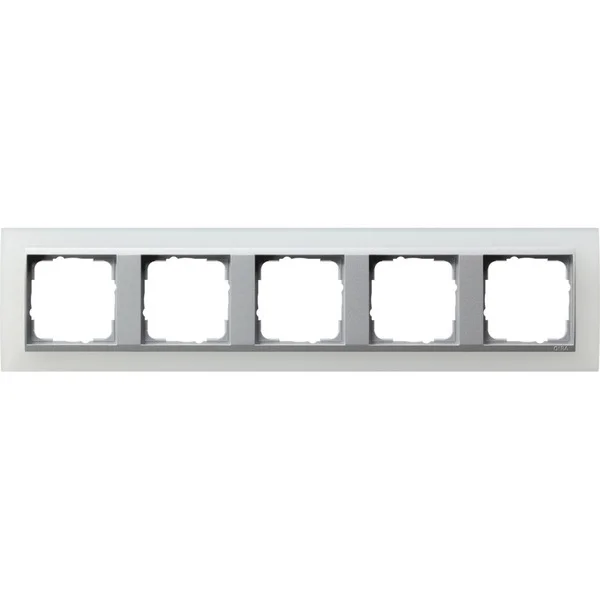 Gira Abdeckrahmen fünffach mit Aluminium-Zwischenrahmen Event, Abdeckung (weiß, Retail)
