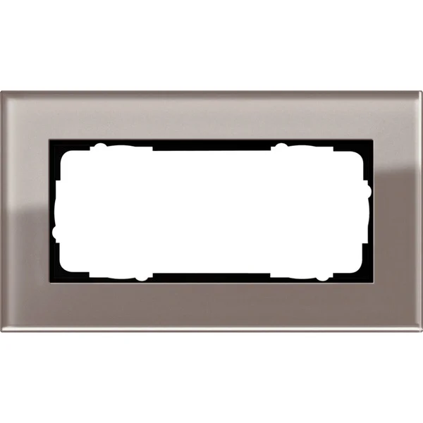 Gira Abdeckrahmen 2-fach Glas o.Mittelsteg, Abdeckung (braun, Retail)
