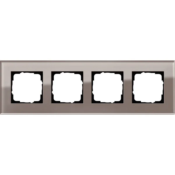 Gira Abdeckrahmen vierfach Esprit Glas Umbra, Abdeckung (braun, Retail)