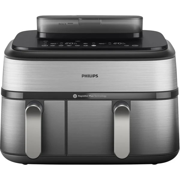 Philips Doppel-Heißluftfritteuse Steam Airfryer Dual Basket (edelstahl/schwarz, 2750 Watt, 2 Körbe 6 Liter + 3 Liter)