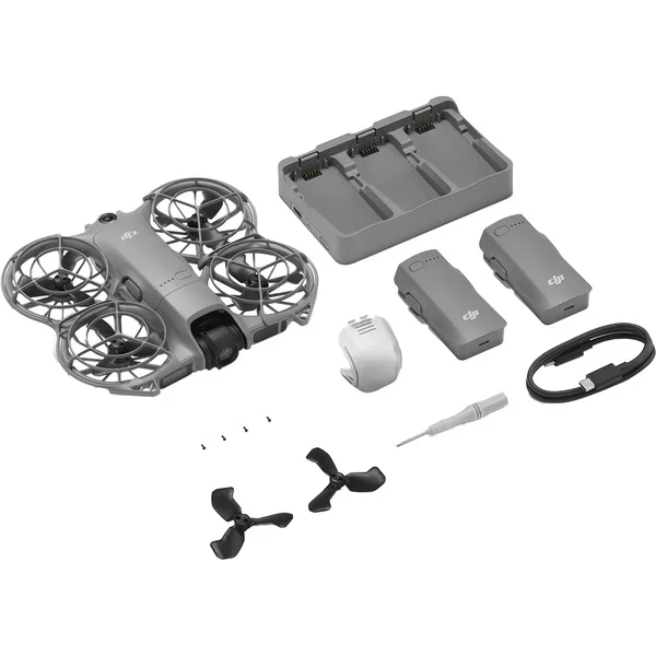 DJI Neo 2 Fly More Combo, Drohne (grau, 12 Megapixel, 2-Achsen-Gimbal, inkl. 3 Akkus und Ladegerät)