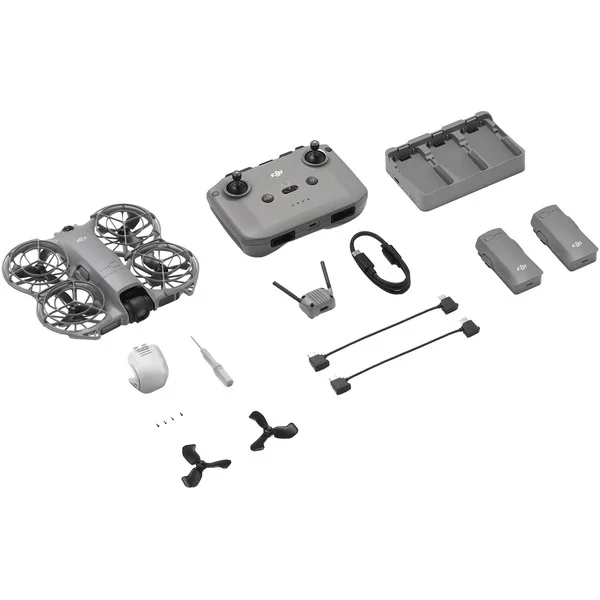 DJI Neo 2 Fly More Combo , Drohne (grau, 12 Megapixel, 2-Achsen-Gimbal, inkl. 3 Akkus, Fernsteuerung und Ladegerät)