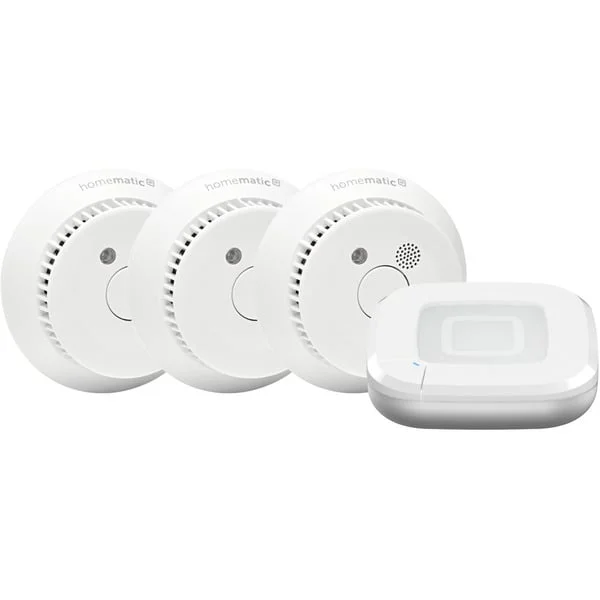 Homematic IP Starter Set Rauchwarnmelder - 3 Räume (1x Access Point 2, 3x Rauchwarnmelder)