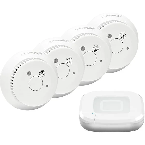 Homematic IP Starter Set Rauchwarnmelder - 4 Räume (1x Access Point 2, 4x Rauchwarnmelder)