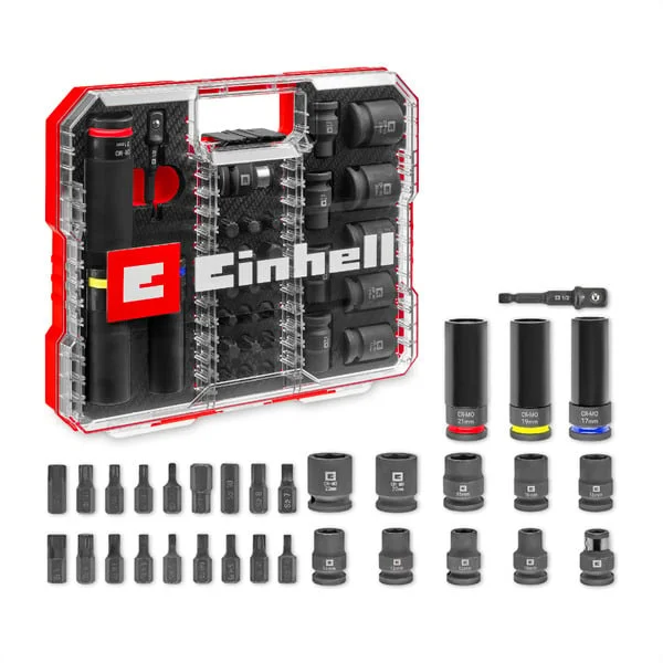 EINHELL KFZ-Impact-Stecknuss- und Bit-Set in XL-CASE, 32-teilig, Bit-Satz