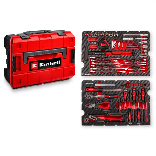 EINHELL E-Case Werkzeugkoffer Universal, 80-teilig, Werkzeug-Set (schwarz/rot)
