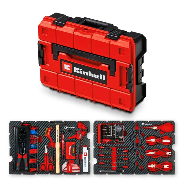 EINHELL E-Case Werkzeugkoffer Hobby, 153-teilig, Werkzeug-Set (schwarz/rot)