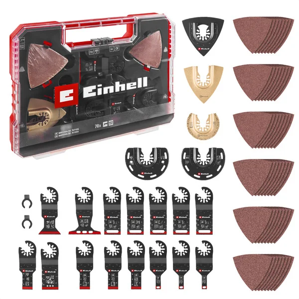 EINHELL Multitool-Set 70-teilig, in XXL-PLUS-CASE, Sägeblatt-Satz (für Multifunktionswerkzeuge)