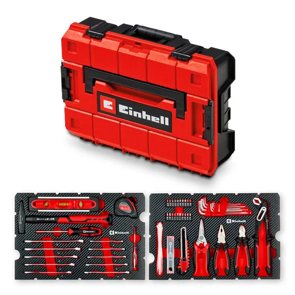 EINHELL E-Case Werkzeugkoffer Umzug , 79-teilig, Werkzeug-Set (schwarz/rot)
