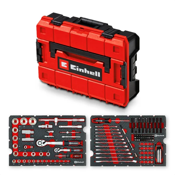 EINHELL E-Case Werkzeugkoffer Mechanik, 201-teilig, Werkzeug-Set (schwarz/rot)