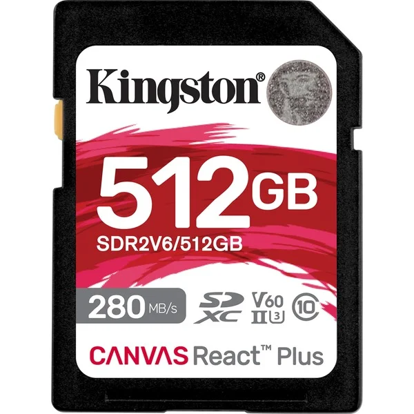 Kingston Canvas React Plus 512 GB SDXC, Speicherkarte (UHS-II U3, Class 10, V60, A1)