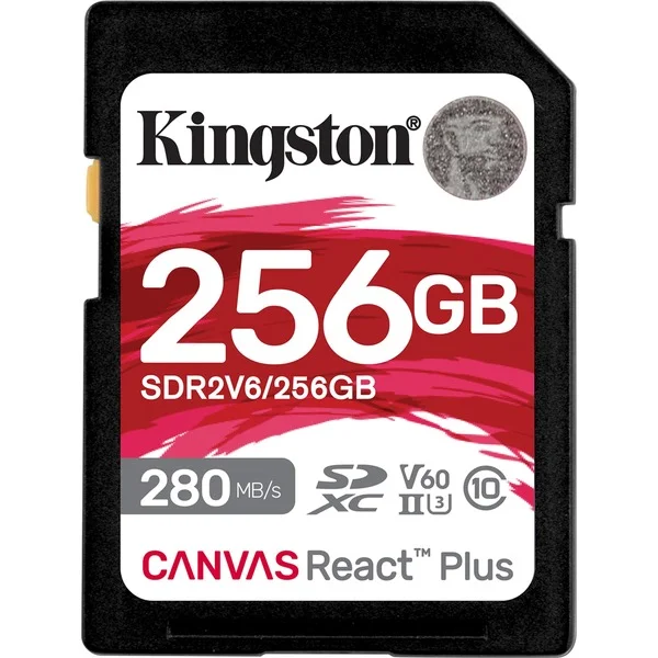 Kingston Canvas React Plus 256 GB SDXC, Speicherkarte (UHS-II U3, Class 10, V60, A1)