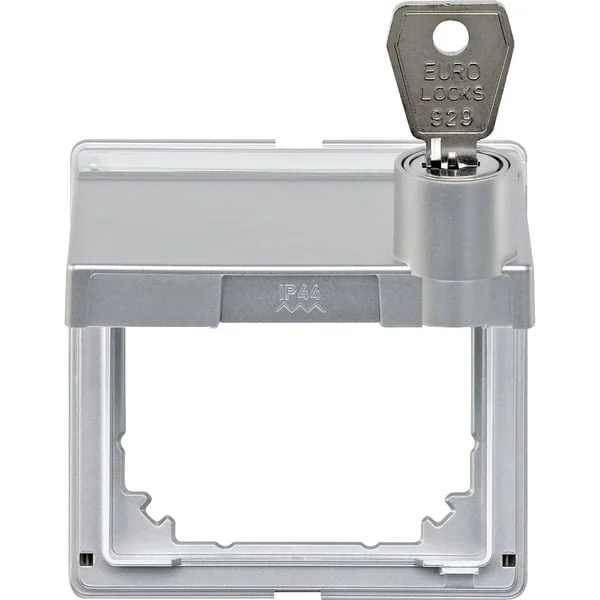 Merten Zwischenring Aquadesign mit Klappdeckel und Schloss, Abdeckung (aluminium, Retail)