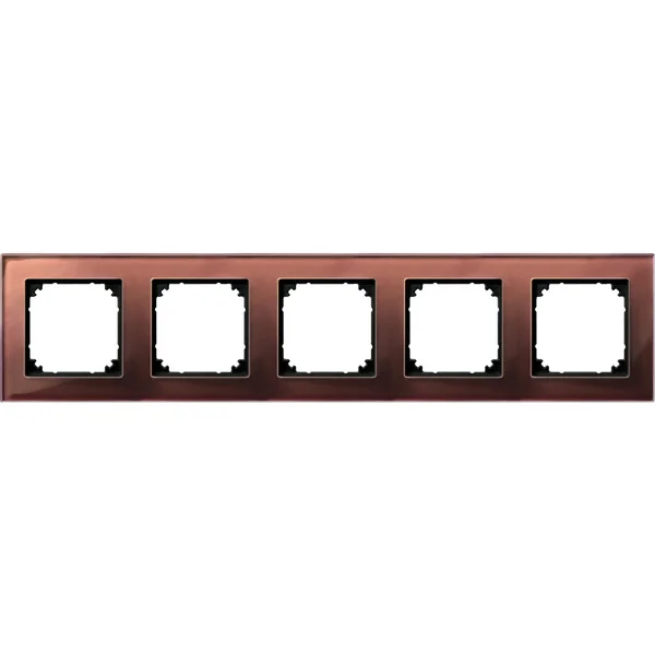 Merten Rahmen Glas 5-fach waagerecht und senkrecht (braun (glänzend), Retail)