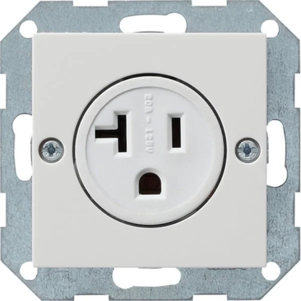 Gira Steckdose reinweiß glänzend amerikanisch 2-polig plus Erdung 20 Ampere 125 Volt (weiß, Retail)