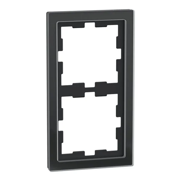 Merten Rahmen zwei fach Glas (schwarz (glänzend), Retail)