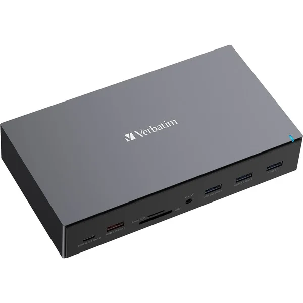 Verbatim USB-C Pro Docking Station CDS-17, 17 Port , Dockingstation (aluminium/schwarz, HDMI, DP, RJ-45, USB-A, USB-C, SD, microSD, Audio)
