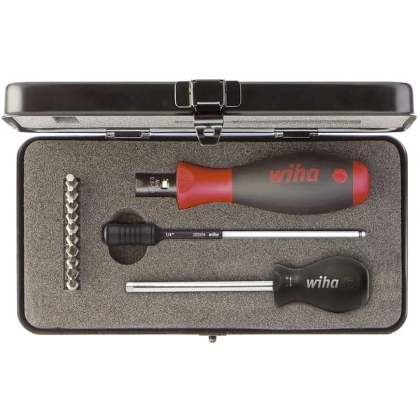 Wiha Drehmoment-Schraubendreher Set TorqueVario-S (schwarz/rot, 14-teilig, 0,8 - 5Nm)
