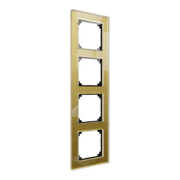Merten Echtglasrahmen vierfach, Abdeckung (gold, Retail)
