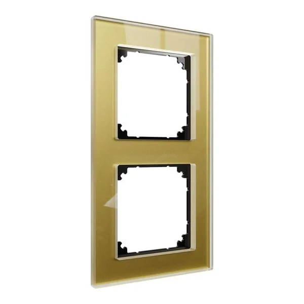 Merten Echtglasrahmen zwei-fach (gold, Retail)