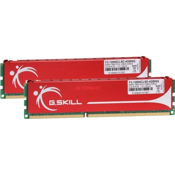 G.Skill DIMM 4 GB DDR3-1600 (2x 2 GB) Dual-Kit, Arbeitsspeicher (F3-12800CL9D-4GBNQ, NQ, Lite Retail)
