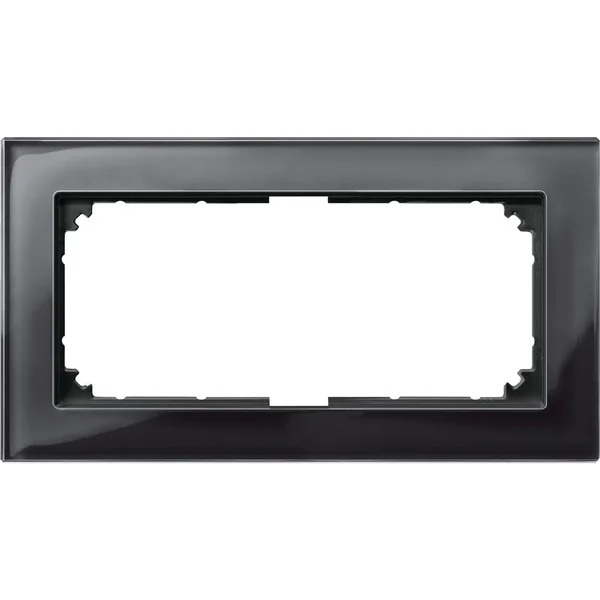 Merten Rahmen Glas zweifach ohne Mittelsteg (schwarz (glänzend), Retail)