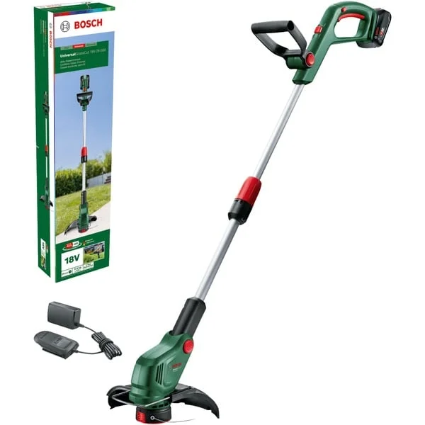 Bosch Heimwerken & Garten Akku-Rasentrimmer UniversalGrassCut 18V-26-500, 18Volt (grün/schwarz, Li-Ionen Akku 2,0Ah, POWER FOR ALL ALLIANCE)