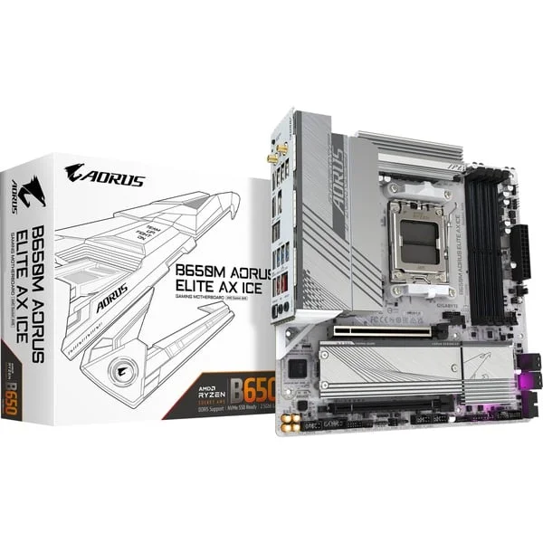 GIGABYTE B650M AORUS ELITE AX ICE, Mainboard (silber)