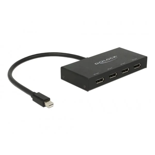 DeLOCK DisplayPort Splitter 1x mini DisplayPort 1.2 > 4x DisplayPort 4K (schwarz, 30cm)