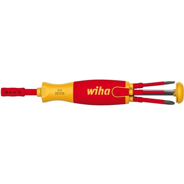 Wiha Schraubendreher mit Bit Magazin LiftUp electric (rot/gelb, 7-teilig)