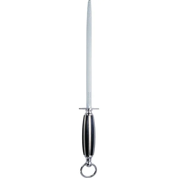 DICK 1905 Wetzstahl Standardzug, Messerschärfer (schwarz/silber, 25cm)