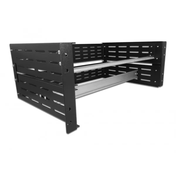 DeLOCK 19″ Hutschienenhalterung 4 HE, Einbauschienen (schwarz)