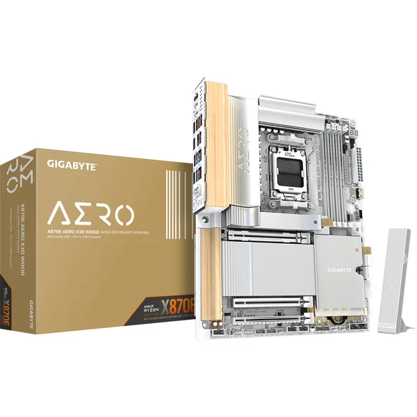 GIGABYTE X870E AERO X3D WOOD, Mainboard (silber/holz)