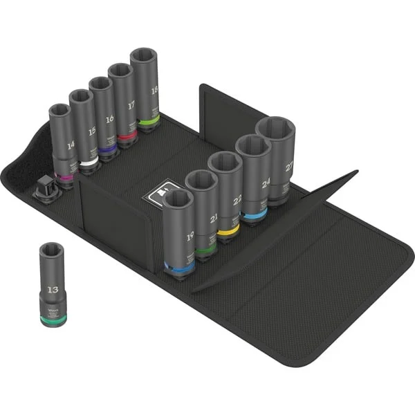 Wera 8790 C Impaktor Deep Set 1, 11-teilig, Steckschlüssel (schwarz, 1/2", in textiler Box)