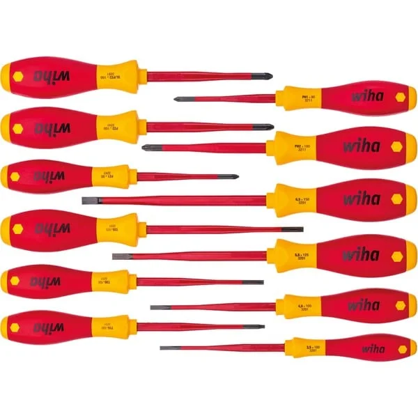 Wiha Schraubendreher-Set SoftFinish electric slimFix, 12-teilig (rot/gelb)