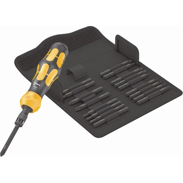 Wera Kraftform Kompakt 900 Imperial Set 1, mit Schlagschraubendreher, Bit-Satz (schwarz/gelb, 1/4", zöllig, 19-teilig)