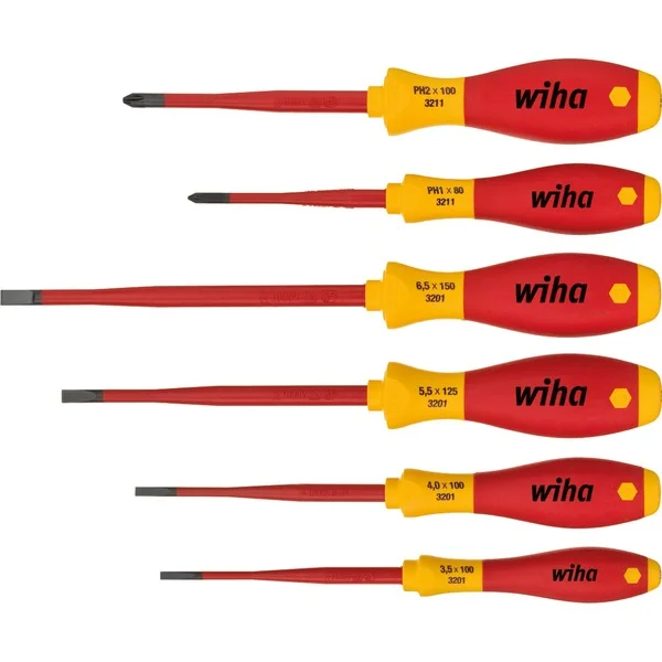 Wiha Schraubendreher-Set SoftFinish electric slimFix, 6-teilig (rot/gelb)