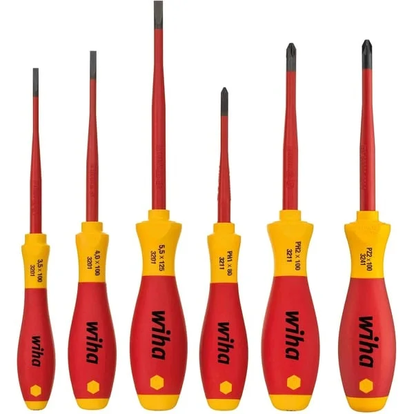 Wiha Schraubendreher-Set SoftFinish electric slimFix, 6-teilig (rot/gelb)