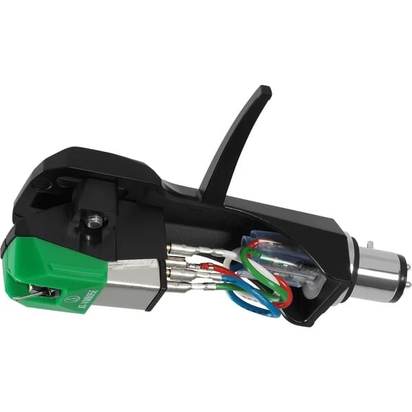 Audio-Technica AT-VM95E/H, Tonabnehmer (schwarz/grün, Vormontiertes Set (AT-VM95E + AT-HS6BK))