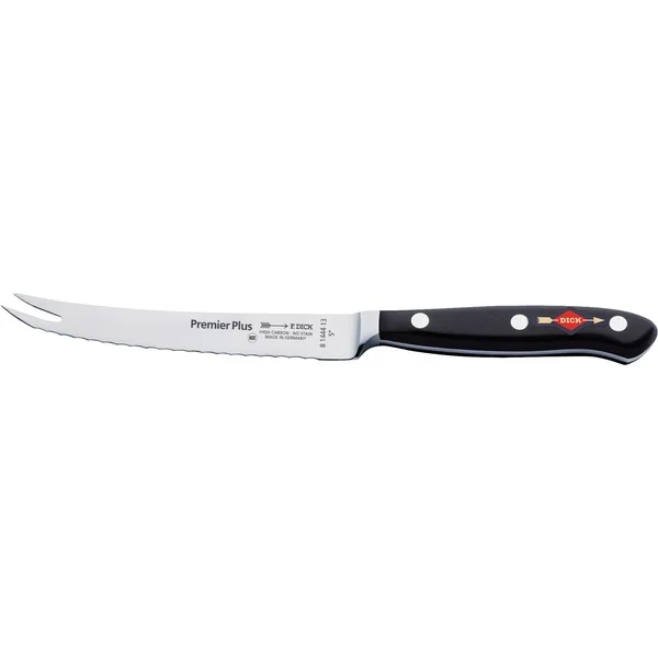 DICK Premier Plus Tomaten-/ Allzweckmesser Wellenschliff, 13cm (schwarz/silber)