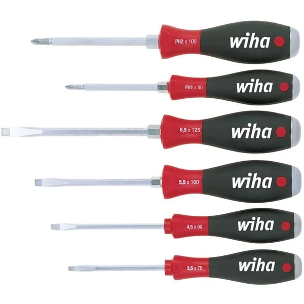 Wiha Schraubendreher-Set SoftFinish, 6-teilig (schwarz/rot)