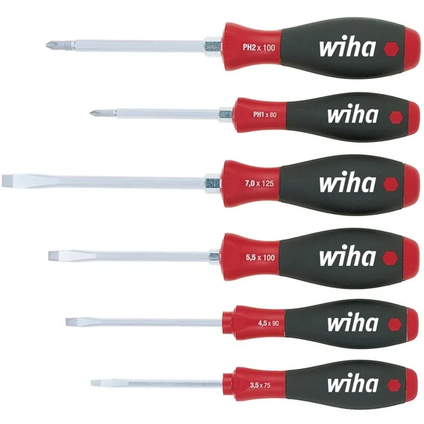 Wiha Schraubendreher-Set SoftFinish, 6-teilig (schwarz/rot)