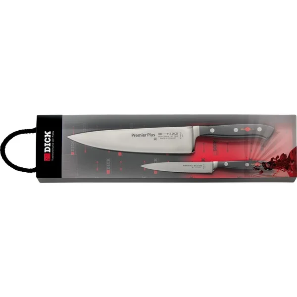 DICK Premier Plus Messer-Set, 2-teilig (schwarz/silber, Officemesser, Kochmesser)