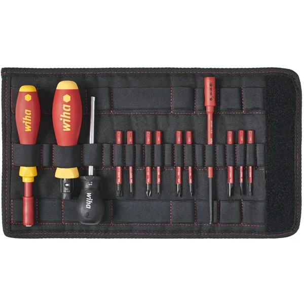 Wiha Drehmoment-Schraubendreher Set TorqueVario-S electric (rot/gelb, 14-teilig, 0,8 - 5Nm)