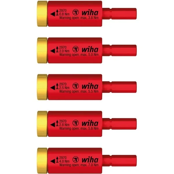 Wiha Drehmoment-Set easyTorque Adapter electric (rot/gelb, 5-teilig)