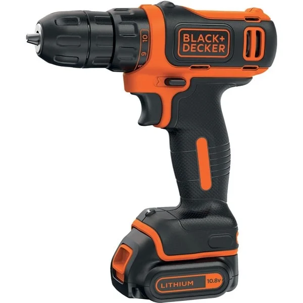 BLACK+DECKER Akku-Bohrschrauber BDCDD12, 10,8Volt (schwarz/orange, Li-Ionen Akku 1,5Ah)