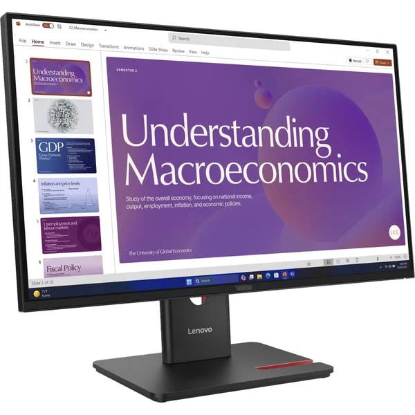 Lenovo ThinkVision T24D-40, LED-Monitor (60.5 cm (23.8 Zoll), schwarz, FullHD, IPS, DP, HDMI, USB-Hub, Daisy-Chain, 120Hz Panel)