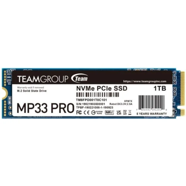 Team Group MP33 PRO 1 TB, SSD (PCIe 3.0 x4, NVMe 1.3, M.2 2280)