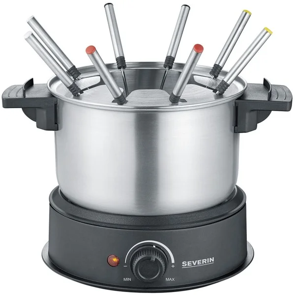 Severin Fondue FO 2470 (edelstahl/schwarz, 1.500 Watt, Topf 1,4 Liter)